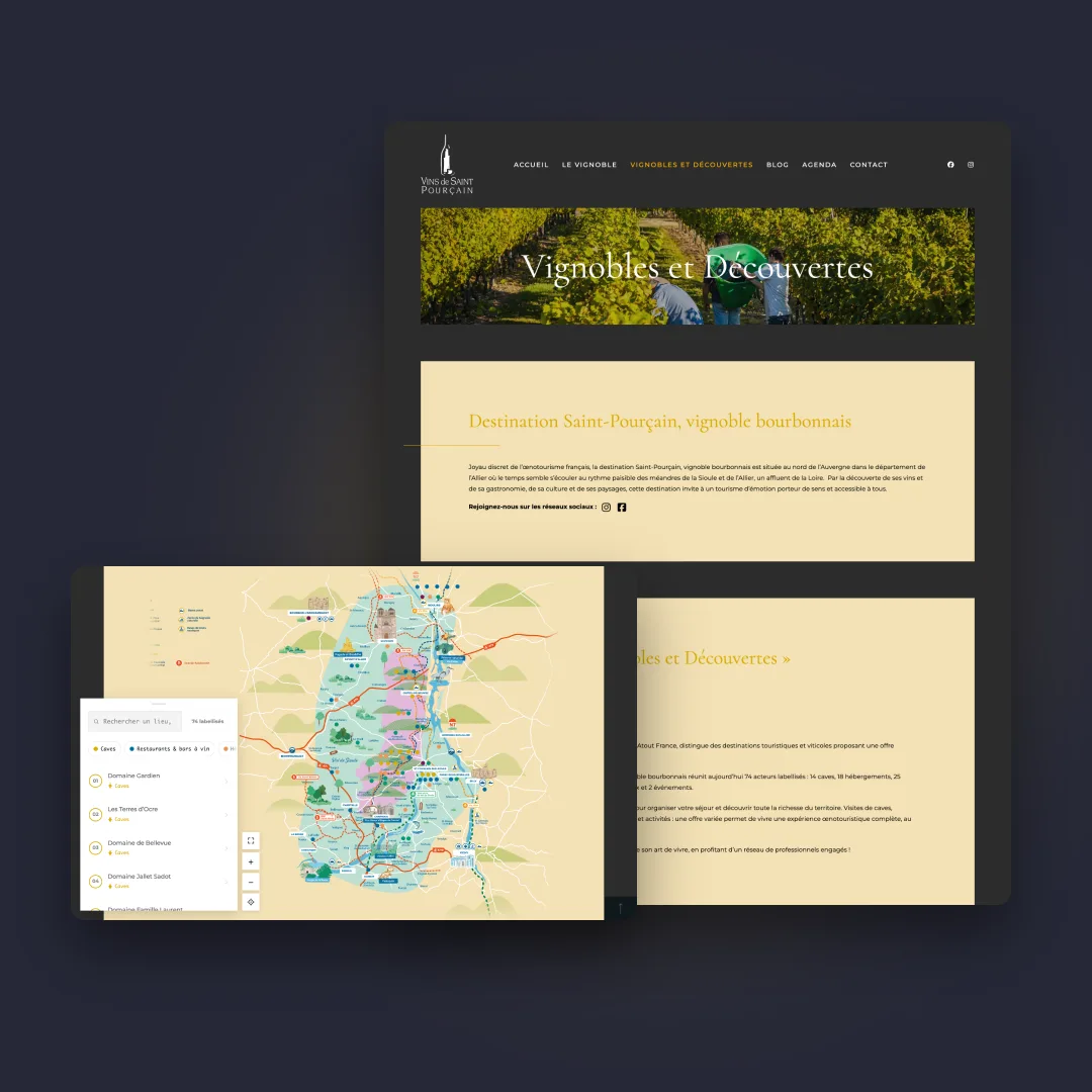 Vins de Saint-Pourçain - Page Vignobles et Découvertes et carte interactive